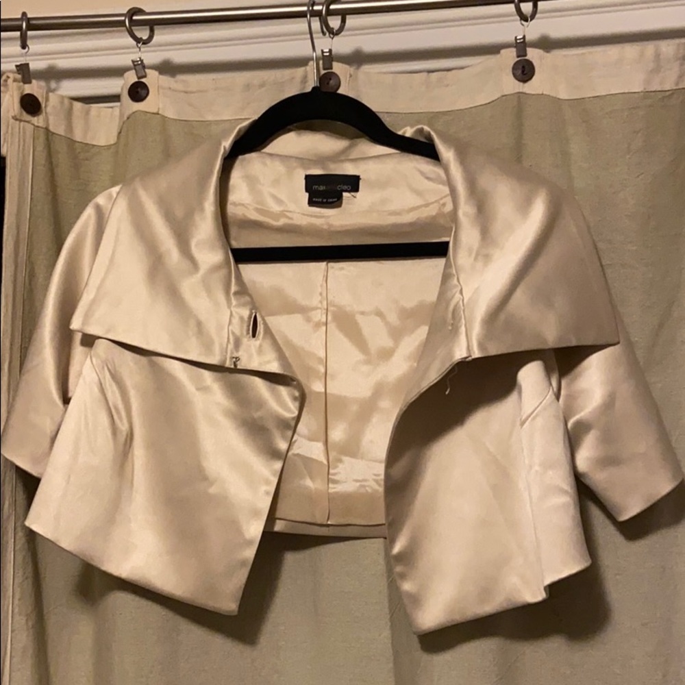 Off white pearly shawl. Button missing!